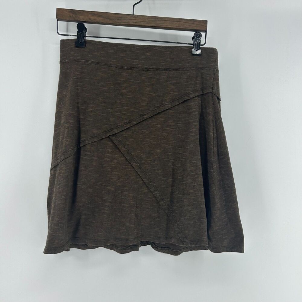 Toad & Co Oblique Geo Asymmetrical A-Line Skirt Women's S Brown Organic Cotton